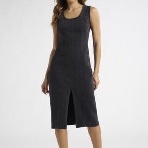 Sleeveless Black Denim Dress